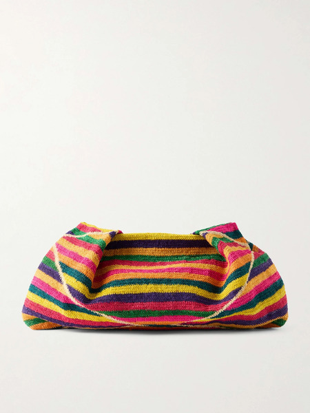  Sensi Studio   Medium Two Tone Sisal Clutch   Multi 