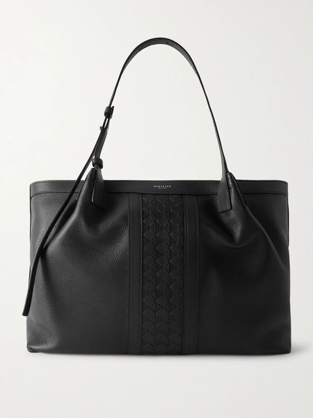  Serapian   Secret Textured Leather Tote   Black 