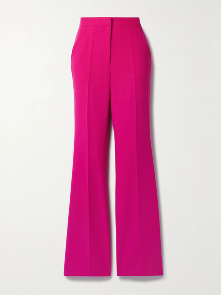  Sergio Hudson   Wool Crepe Flared Pants   Fuchsia 