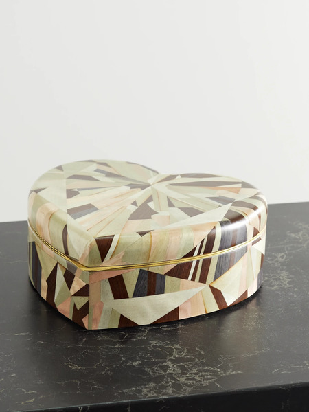  Silvia Furmanovich   Small Marquetry Wood Jewelry Box   Cream 