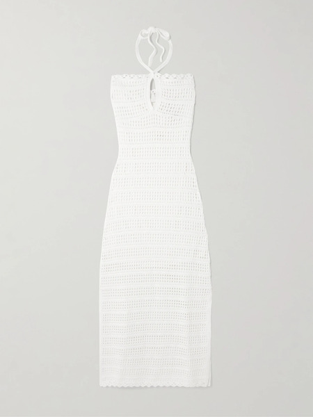  Simkhai   Cutout Crocheted Cotton Blend Halterneck Maxi Dress   Ivory 