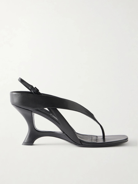  Simkhai   Darya Leather Wedge Sandals   Black 