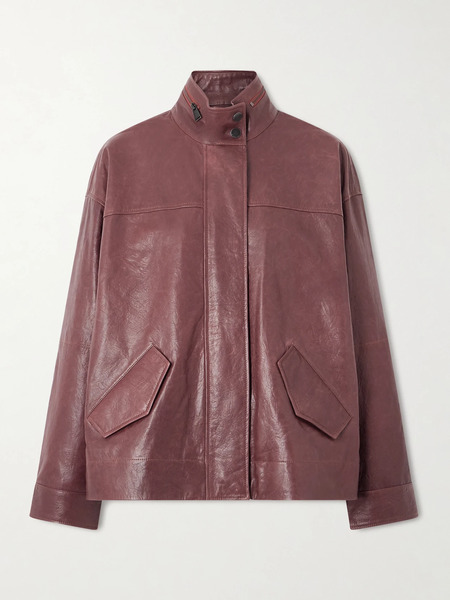  Simkhai   Hartley Paneled Textured Leather Jacket   Brown 