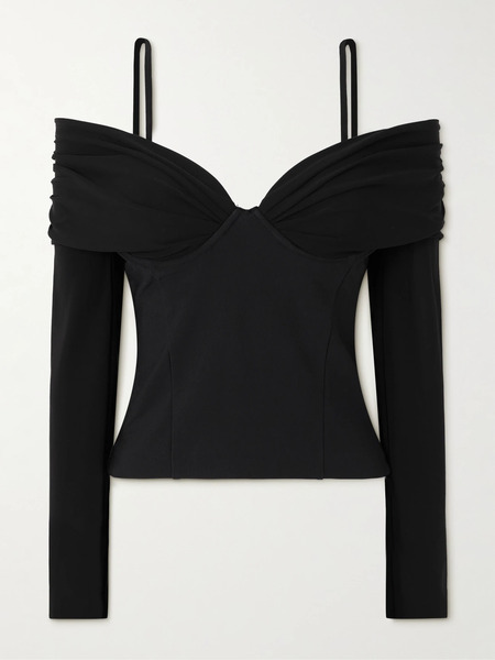  Simkhai   Hazel Off The Shoulder Stretch Jersey Top   Black 