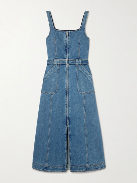  Simkhai   Manson Belted Denim Midi Dress   Mid Denim 