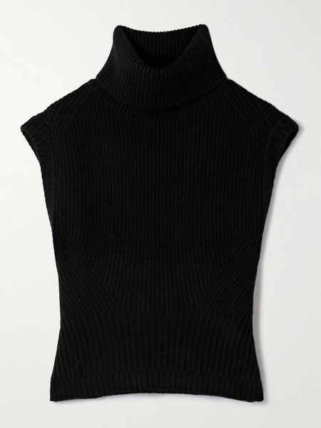 Simkhai   Maple Ribbed Wool Blend Turtleneck Tank   Black 