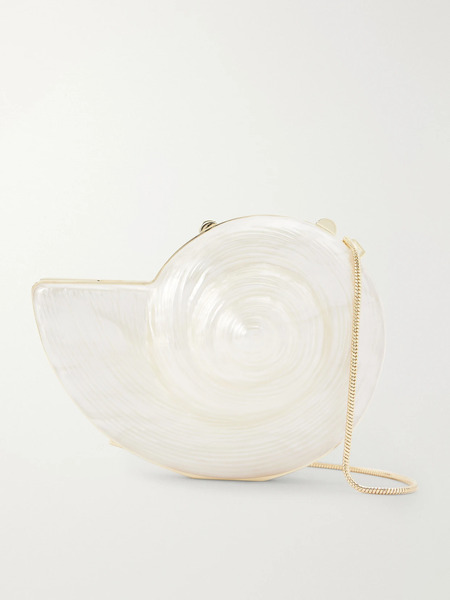  Simkhai   Marion Shell Acrylic Clutch   Cream 