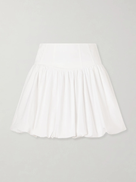  Simkhai   Pippa Pleated Cotton Blend Poplin Mini Skirt   White 