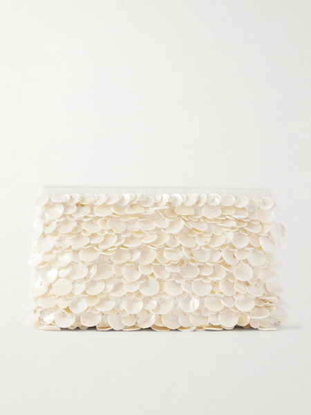  Simkhai   Reese Shell Beaded Clutch   Cream 