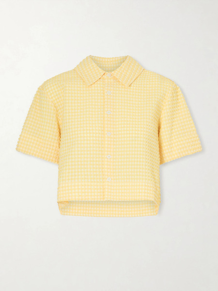  Simkhai   Reeves Checked Seersucker Shirt   Yellow 
