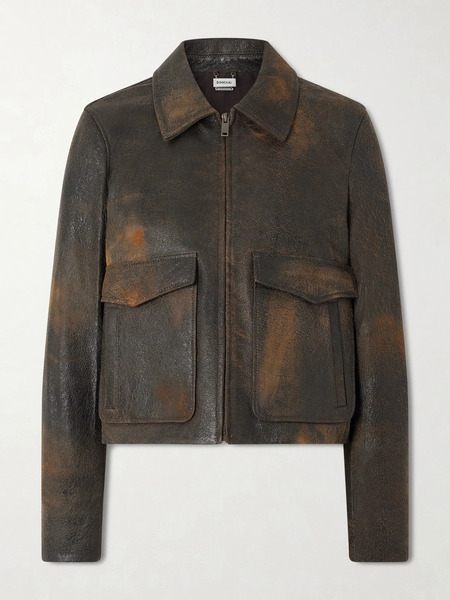  Simkhai   Sage Textured Leather Jacket   Brown 