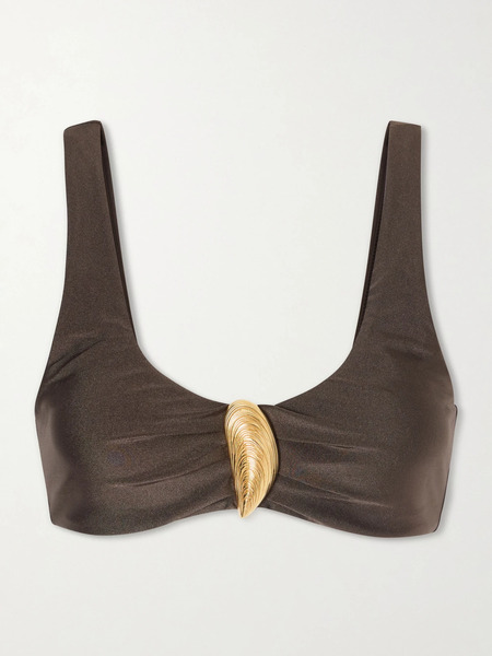  Simkhai   Veyra Embellished Bikini Top   Brown 