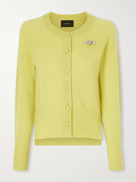  Simone Rocha   Embellished Cashmere Cardigan   Green 