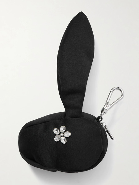  Simone Rocha   Hare Embellished Satin Coin Purse   Black 