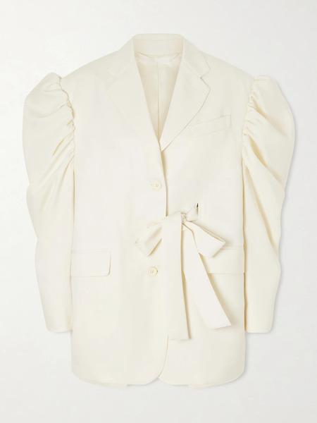  Simone Rocha   Open Back Woven Blazer   Cream 