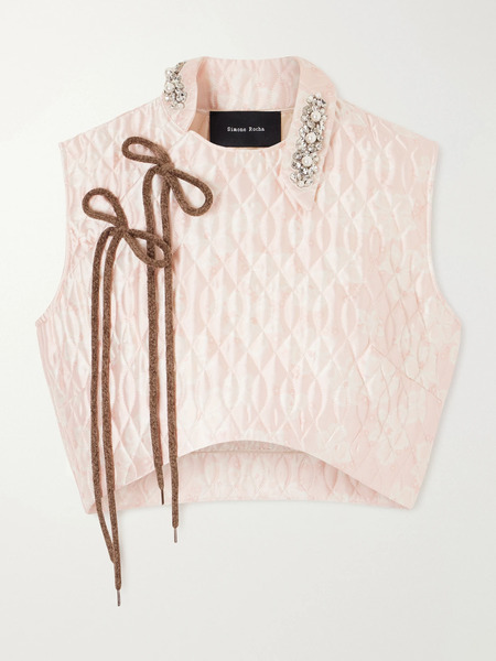  Simone Rocha   Quilted Offset Fragment Collar Top   Pastel Pink 
