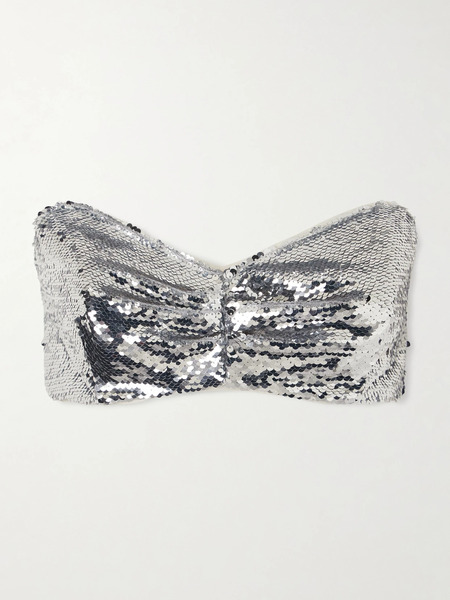  Simone Rocha   Sequined Tulle Top   Silver 