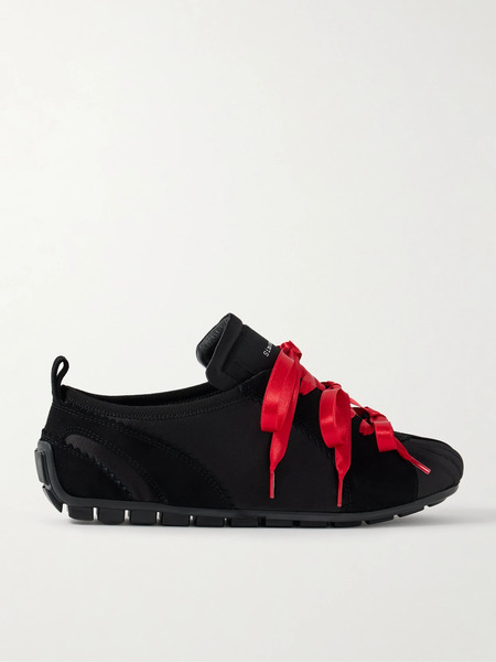  Simone Rocha   Suede Trimmed Shell Sneakers   Black 