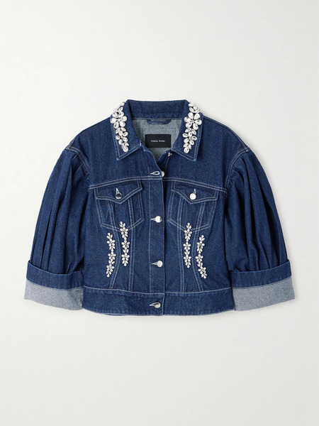  Simone Rocha   Turbo Embellished Denim Jacket   Indigo 