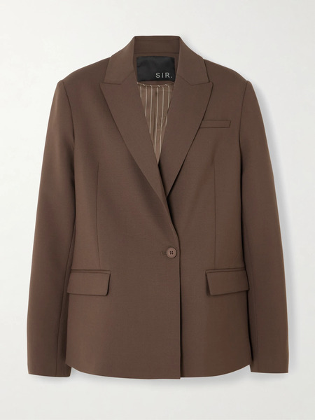  Sir.   Dylan Woven Blazer   Chocolate 