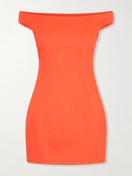  Sir.   Elodie Off Shoulder Linen Blend Mini Dress   Red 