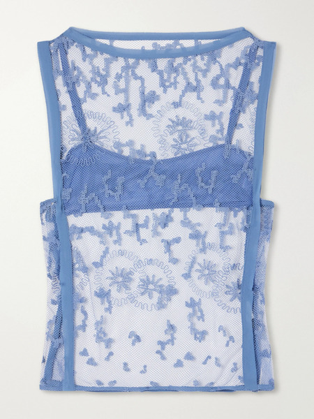  Sir.   Leif Embroidered Tulle Top   Sky Blue 