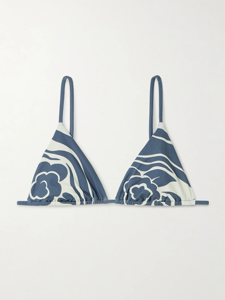  Sir.   Lilou Printed Triangle Bikini Top   Blue 