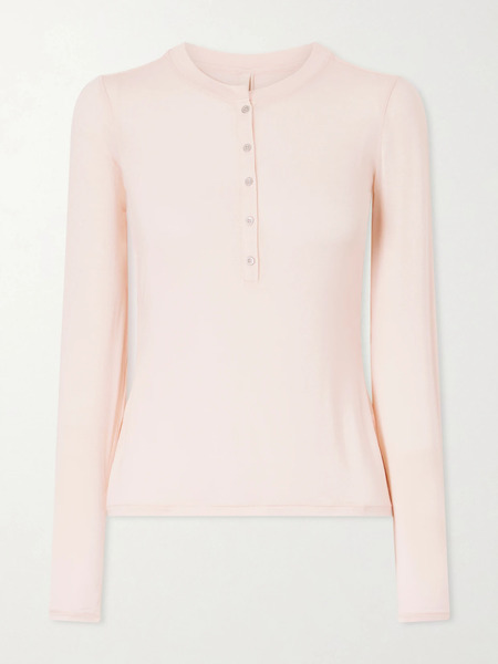  Skims   Sheer Modal Blend Henley Top   Primrose 