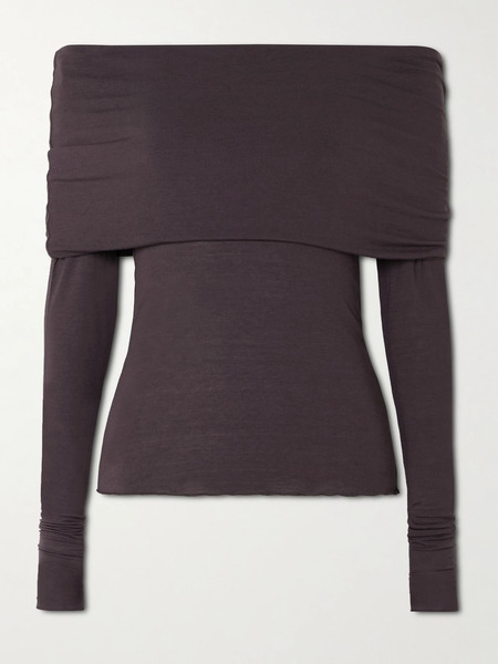  Skims   Sheer Modal Blend Off Shoulder Long Sleeve Top   Phoenix 