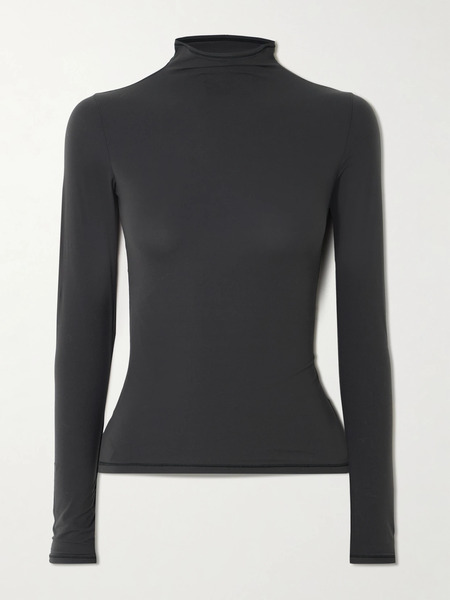  Skims   Stretch Jersey Turtleneck Top   Onyx 
