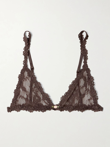  Skims   Stretch Lace Triangle Bralette   Espresso 