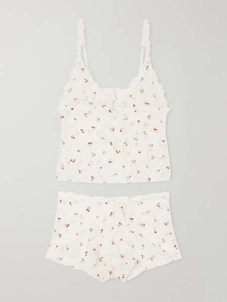  Skims   Valentine's Day Lace Set   Ivory Cherry Print 