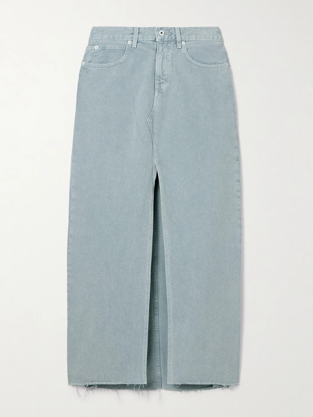  Slvrlake   Frayed Denim Maxi Skirt   Light Blue 