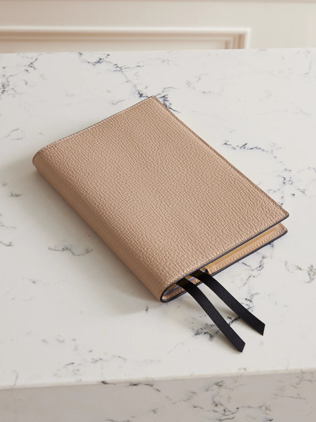  Smythson   Evergreen Ludlow Refillable Textured Leather Notebook   Beige 