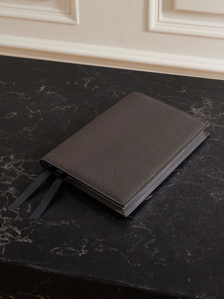  Smythson   Evergreen Ludlow Refillable Textured Leather Notebook   Taupe 