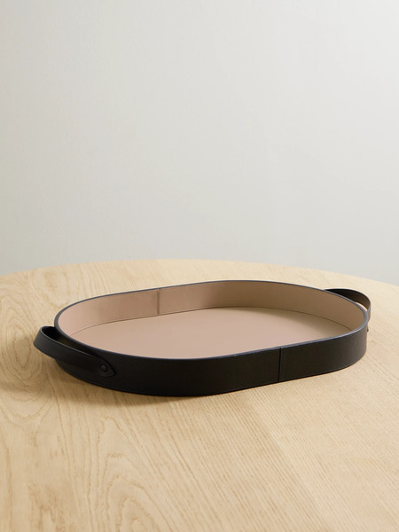  Smythson   Panama Leather Tray   Black 