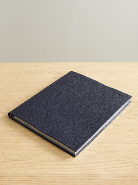  Smythson   Portobello Ludlow Textured Leather Notebook   Navy 