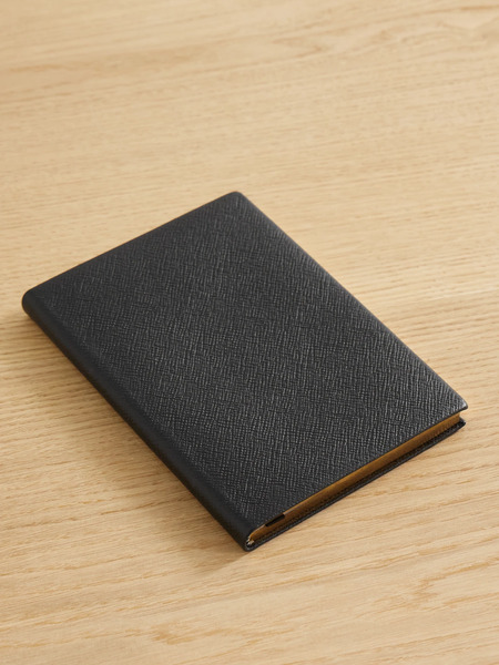  Smythson   Soho Panama Textured Leather Notebook   Black 