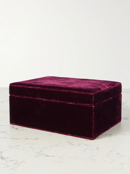 Sophie Bille Brahe   Trésor Grande Velvet Jewelry Box   Burgundy 