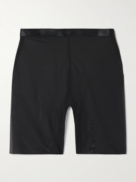  Spanx   Spanxsmooth™ Ribbed Stretch Mesh Shorts   Black 