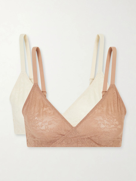  Spanx   Stretch Lace Triangle Bralette   Beige 