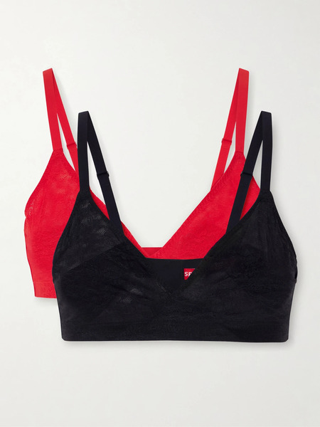  Spanx   Stretch Lace Triangle Bralette   Black 