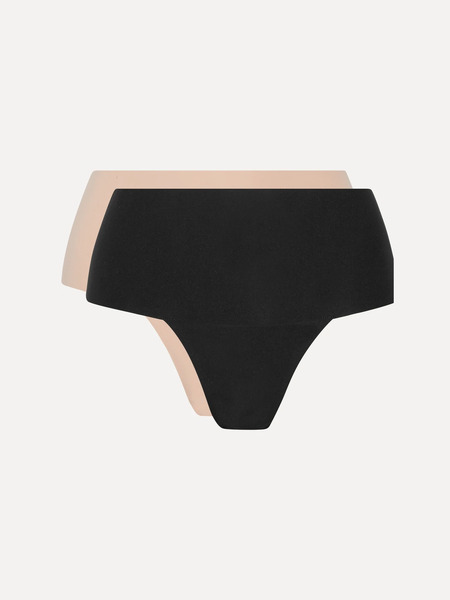  Spanx   Undie Tectable Set Of Two Stretch Jersey Thongs   Black 
