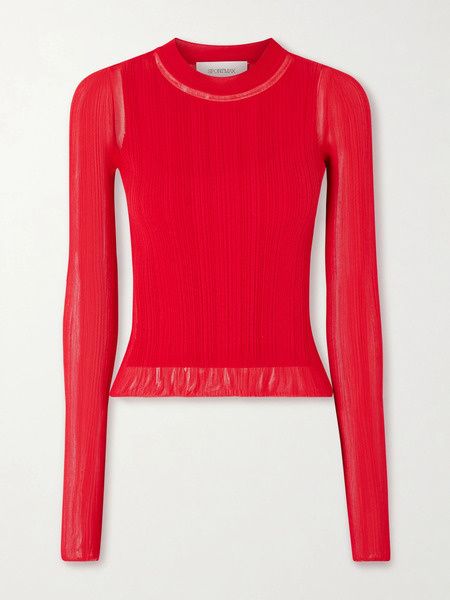  Sportmax   Ribbed Knit Top   Red 