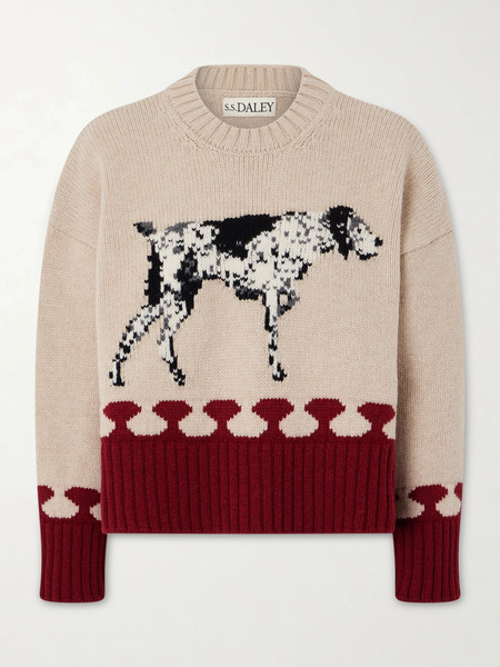  S.s. Daley   Intarsia Knit Wool Sweater   Multi 