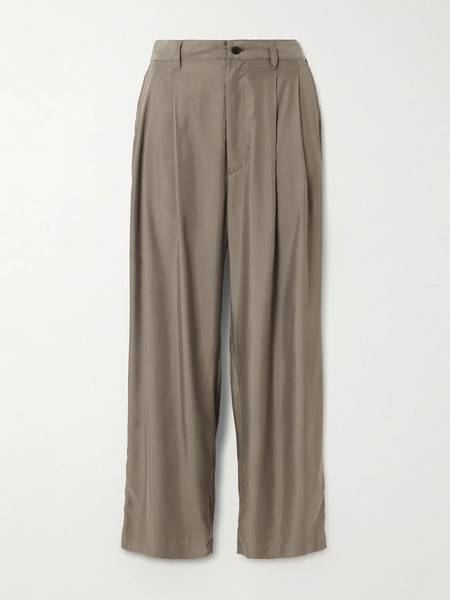  Ssstein   Pleated Twill Wide Leg Pants   Taupe 