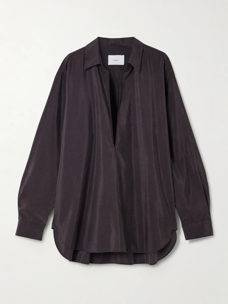  Ssstein   Skipper Silk Blend Shirt   Charcoal 