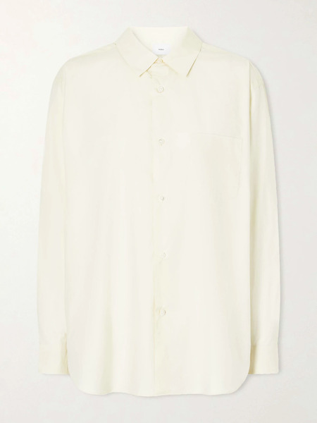  Ssstein   Suvin Oversized Cotton Poplin Shirt   Pastel Yellow 