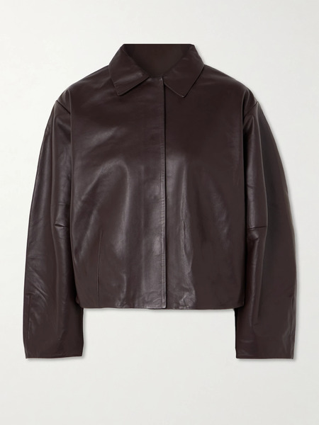  St. Agni   Cocoon Paneled Leather Jacket   Chocolate 