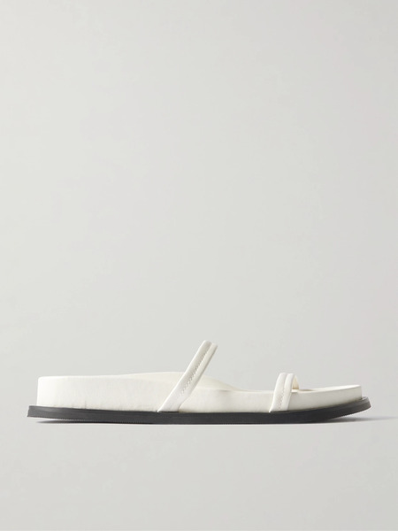  St. Agni   Fine Strap Leather Sandals   Off White 